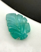 Back view of 1.86ct Natural Emerald carved leaf gemstone | SARATTI