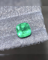 Back view of Natural Emerald cushion cut loose gemstone | SARATTI