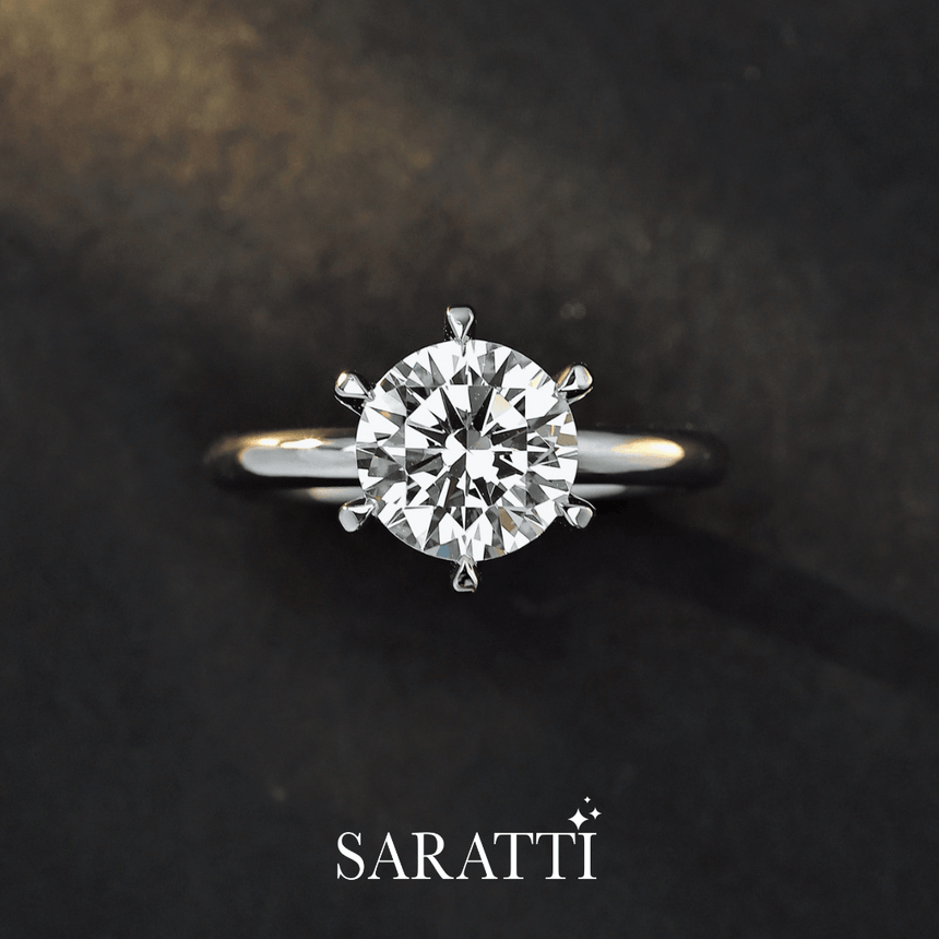 18K Two Tone Natural Brilliant Round Diamond Ring 