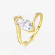 Bezel Set Marquise Shape Natural Diamond Yellow Gold Ring  | Saratti Jewelry