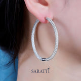 Big Earrings with Moissanites in 925 Sterling Silver | Saratti Jewelry