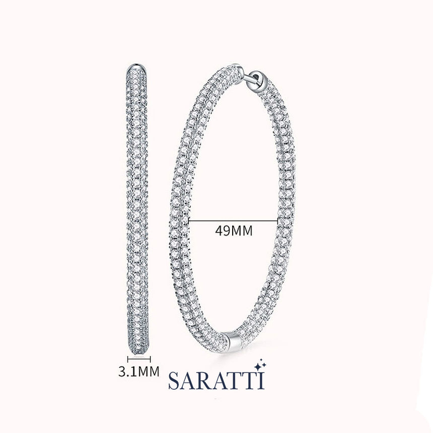 Real Silver Earrings with Moissanites Diamonds | Saratti Jewelry