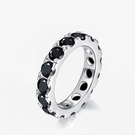 Black Diamond Eternity Band in White Gold | Saratti Jewelry