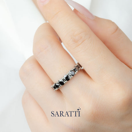 Black Diamond Wedding Band | Saratti