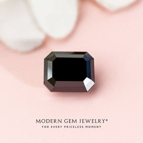 Emerald Cut Black Diamond Gemstone For Sale | Modern Gem Jewelry