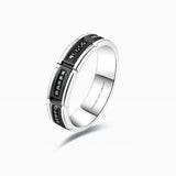 Black Diamond 4mm mens wedding band luxury jewelry in platinum | SARATTI
