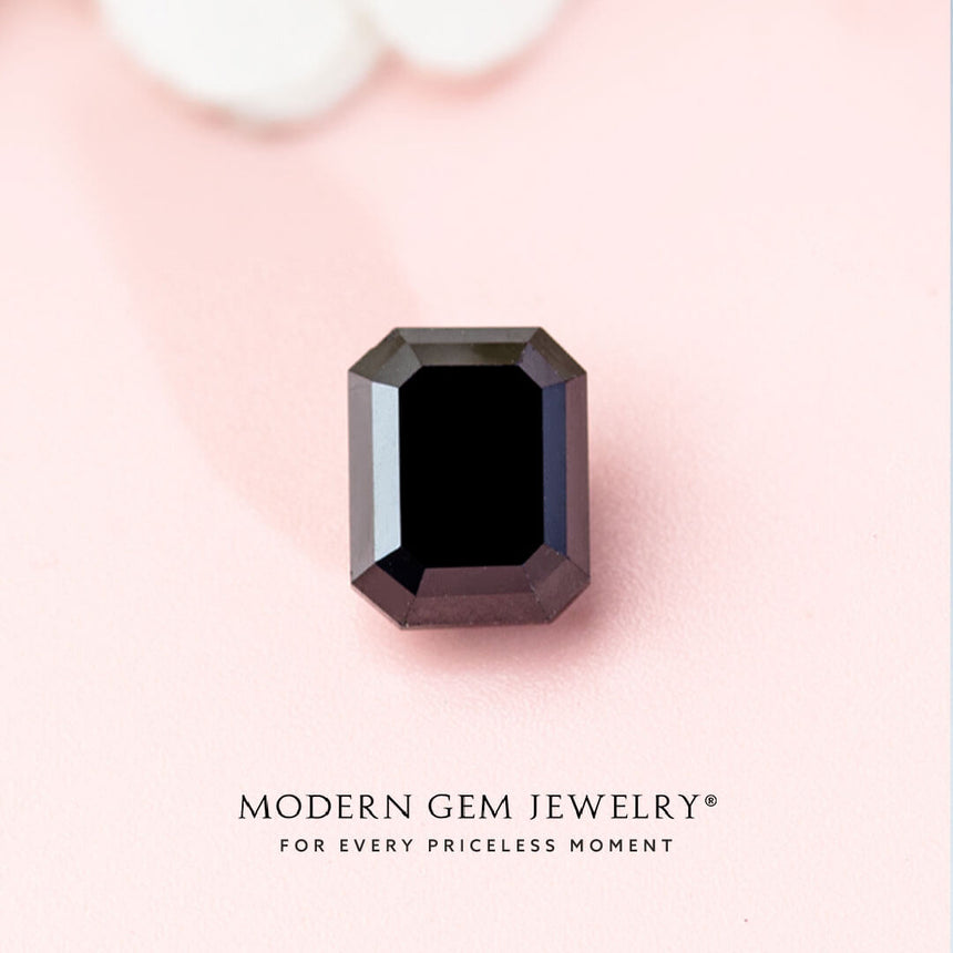 Loose Black Diamond Gemstone in Rectangular Shape | Modern Gem Jewelry