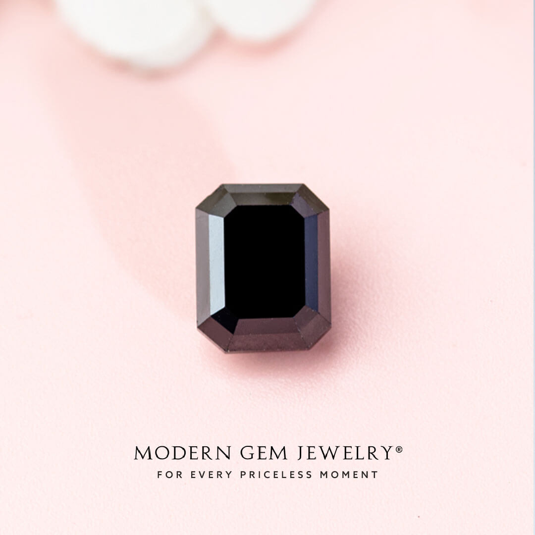 Loose Black Diamond Gemstone in Rectangular Shape | Modern Gem Jewelry