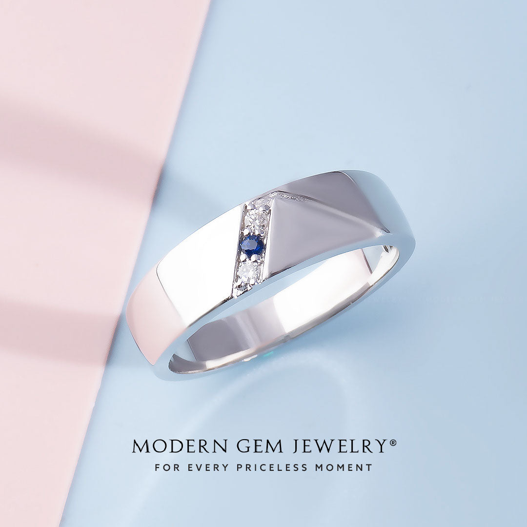 Classic Men's Wedding Ring | Modern Gem Jewelry | Saratti