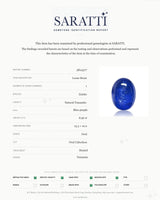 Blue-purple Tanzanite cabochon showing directional colour variation | SARATTI