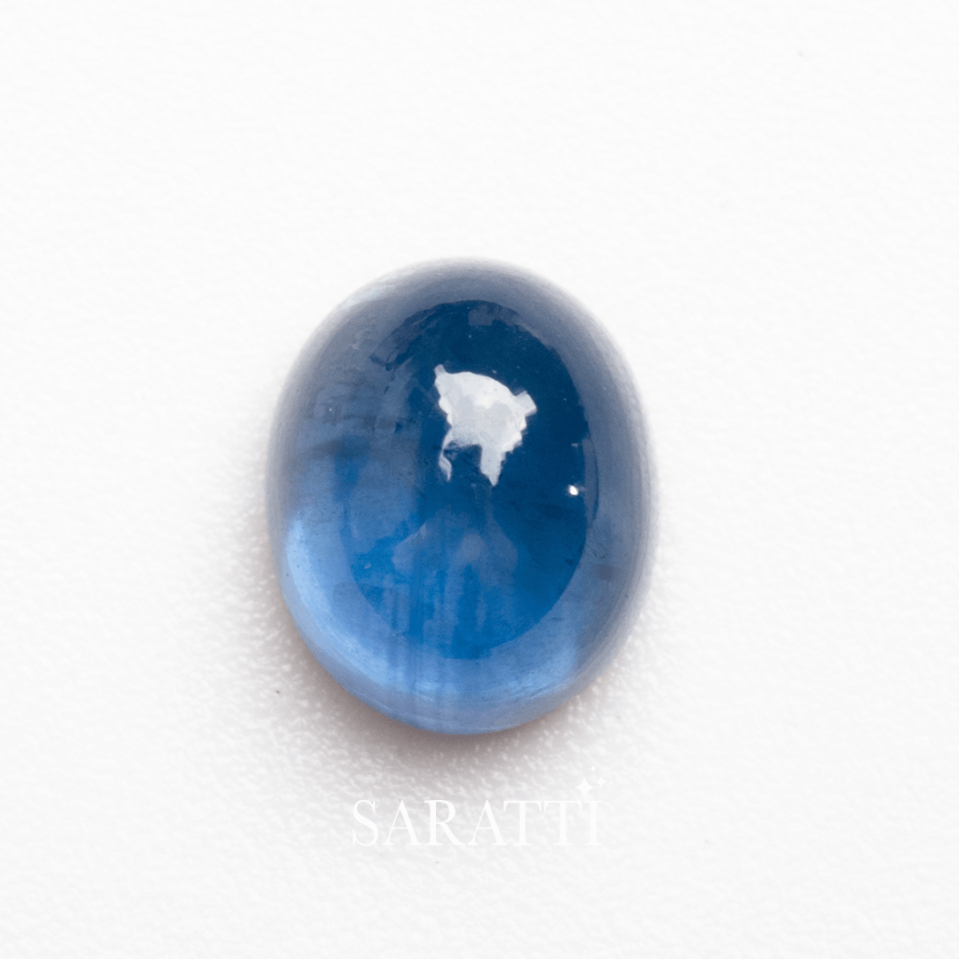 1.33ct Natural Blue Sapphire Cabochon Oval 6x5mm