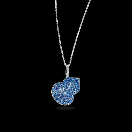 Azure Temptation: Blue Sapphire Apple Pendant Necklace