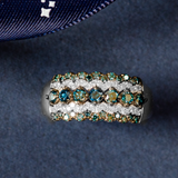 Blue Diamond Engagement Ring with SARATTI Logo