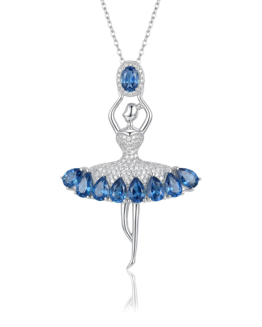 Blue Waltz Natural Blue Topaz Ballerina Necklace | SARATTI