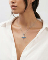 Blue Waltz ballerina pendant necklace in sterling silver | SARATTI
