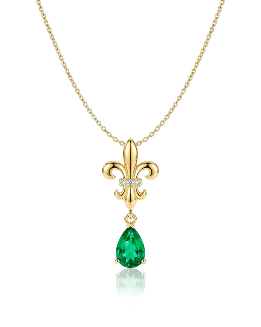 Bon Vivant natural emerald necklace front view | SARATTI

