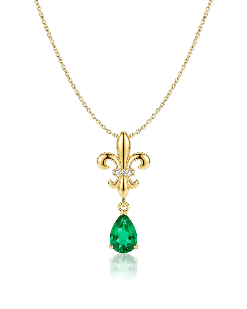 Bon Vivant natural emerald necklace front view | SARATTI
