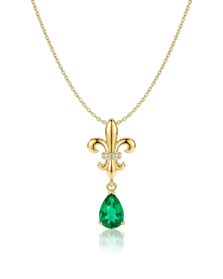 Bon Vivant natural emerald necklace front view | SARATTI
