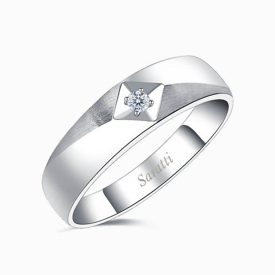 Cometa solitaire diamond ring luxury jewelry in 18K white gold | SARATTI