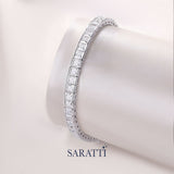 Unique Bracelet with Princess Cut Moissanite in 925 Sterling Silver | Saratti