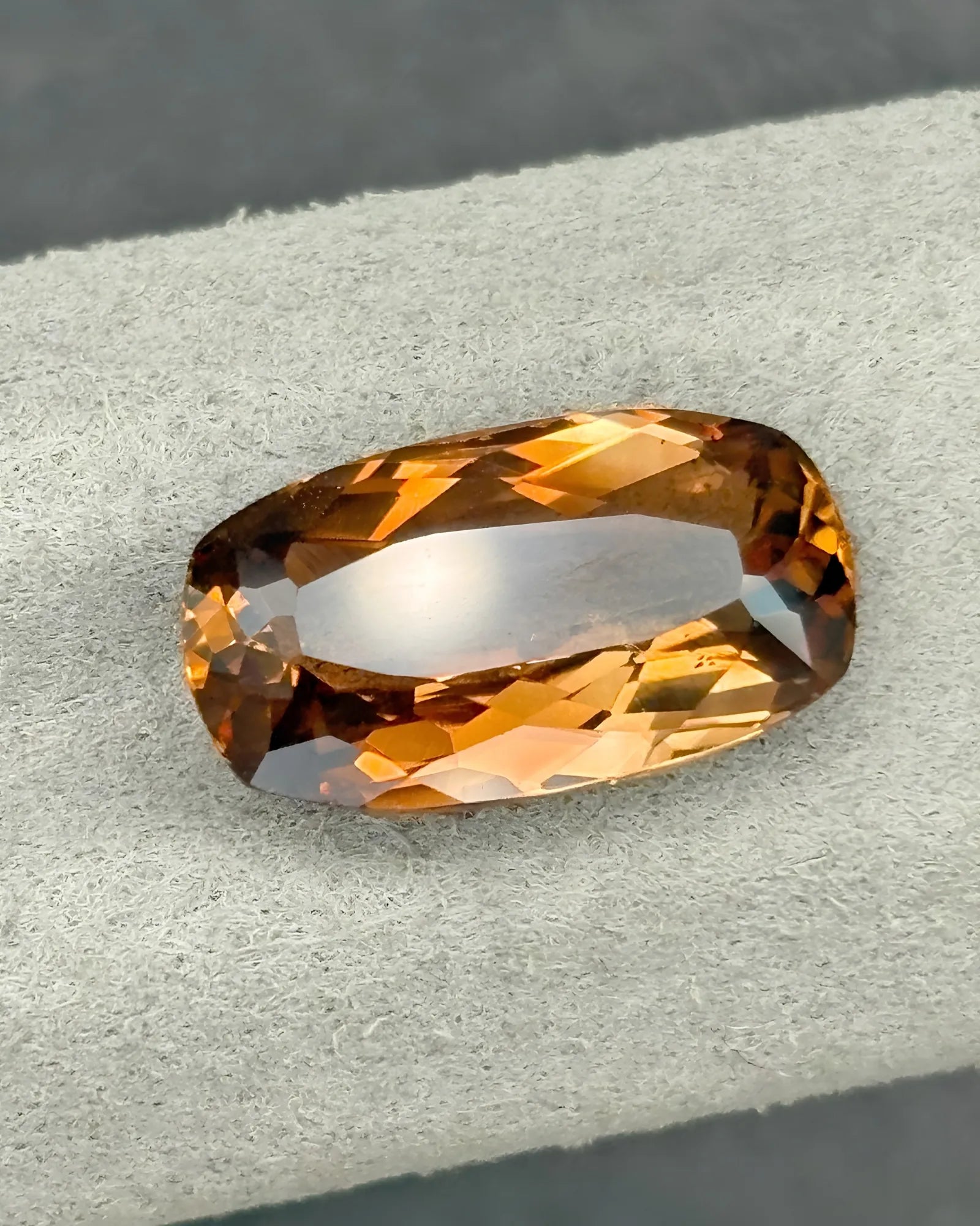 Brazilian Imperial Topaz cushion-cut front view | SARATTI