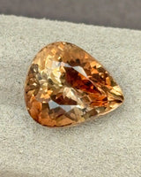 Brazilian Imperial Topaz pear-cut facet detail | SARATTI