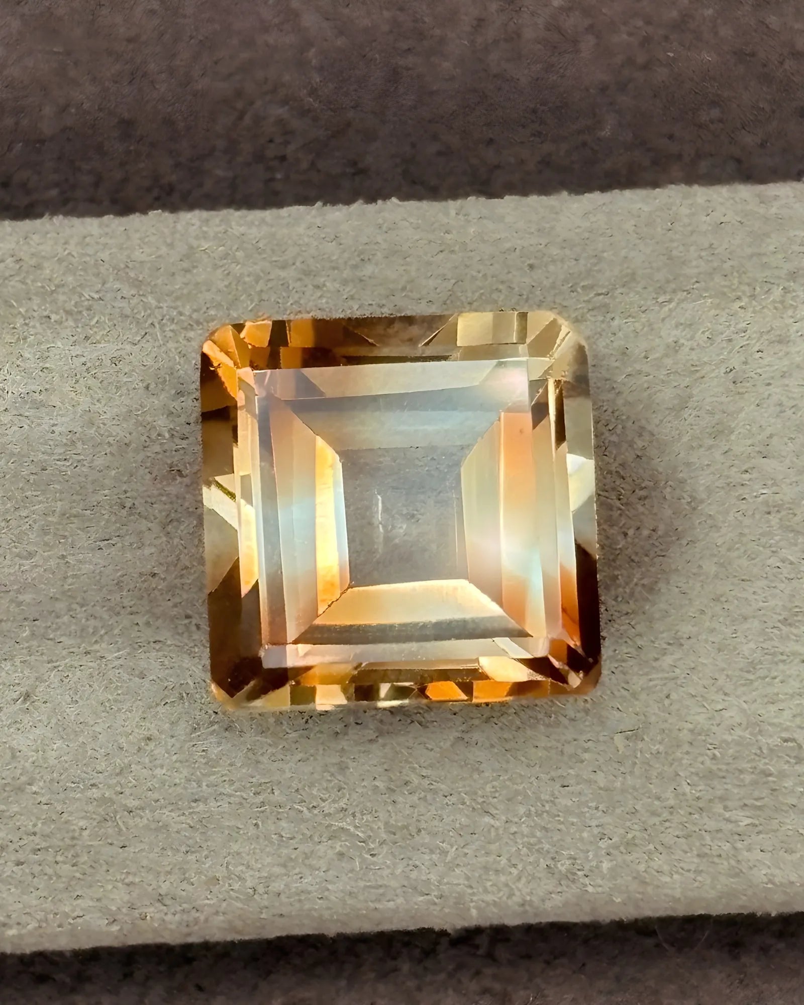 Brazilian Imperial Topaz step-facet detail close-up | SARATTI