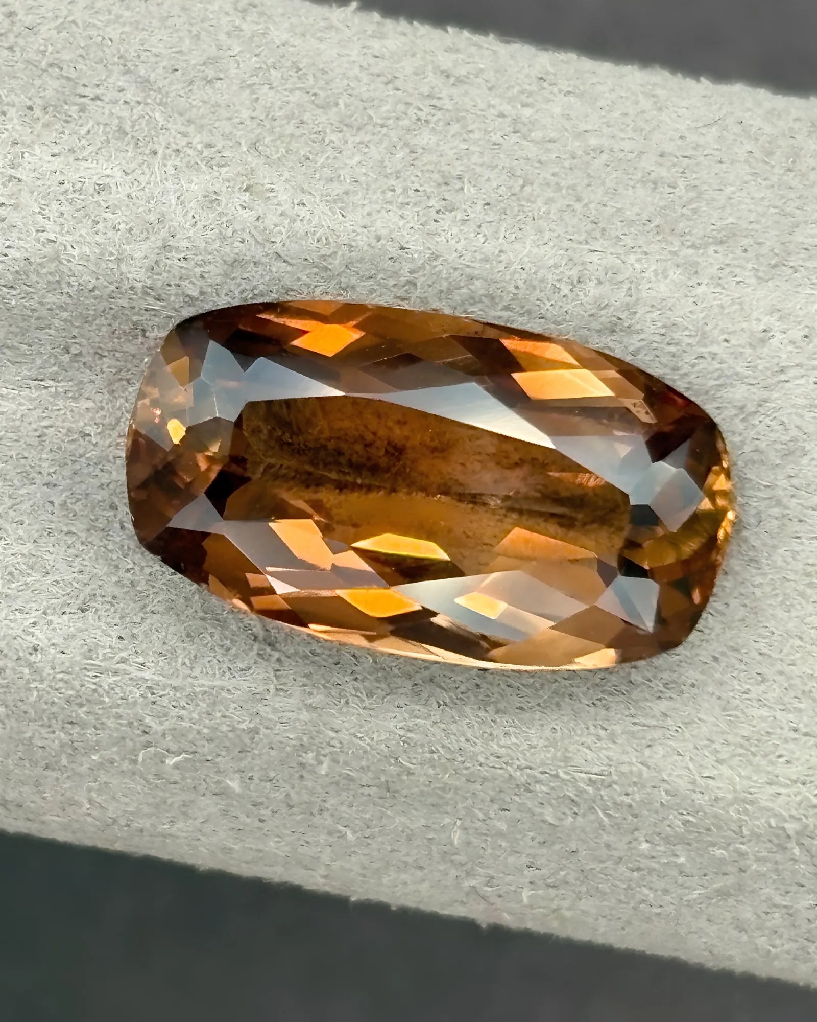 Brazilian Natural Imperial Topaz facet detail close-up | SARATTI