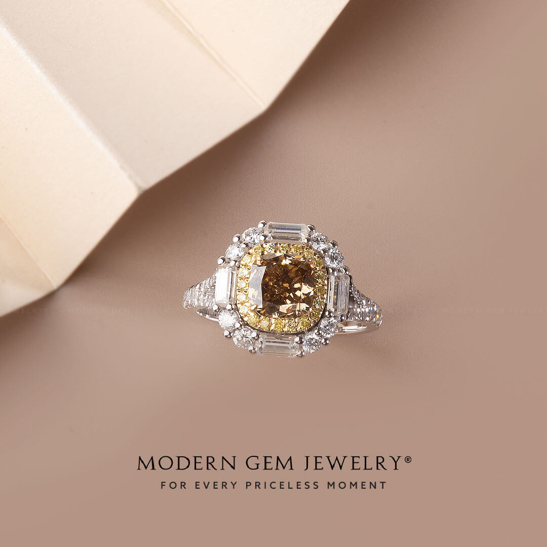 Brown Diamond Engagement Ring | Modern Gem Jewelry