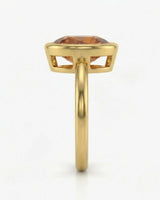 Build My Ring Imperial Topaz solitaire with continuous yellow gold bezel | SARATTI