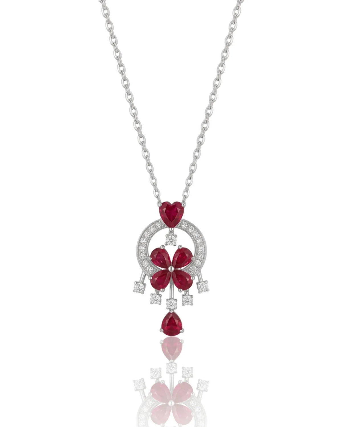 CELESTIA Pigeon Blood Ruby Diamond Pendant | SARATTI