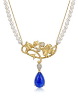 CELÉSTE — Tanzanite Pearl Cascade Pendant Necklace
