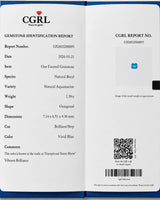 CGRL-certified Natural Santa Maria Aquamarine alternate view -- SARATTI