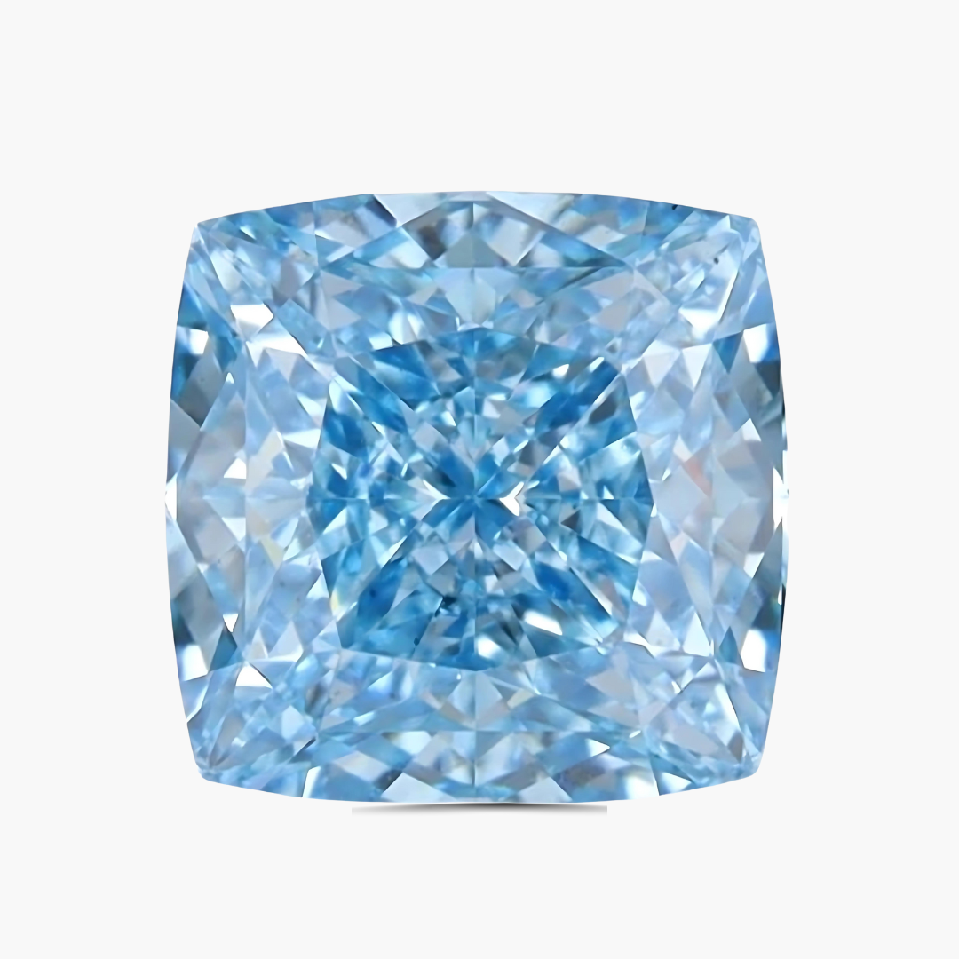 2.03 carats Fancy Vivid Blue Cushion Lab Diamond | IGI Certified