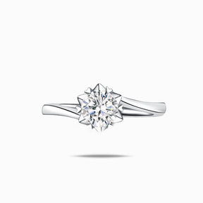 Camille 0.6 Carats Snowflake Twisted Shank Diamond Engagement Ring | Modern Gem Jewelry | Saratti