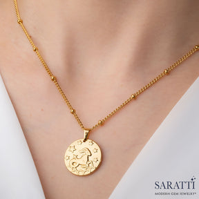 Capricon Zodiac Necklace | Saratti 
