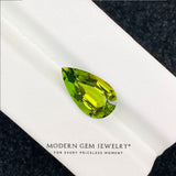 Green Pear Cut Natural Tourmaline | 4.18 Carat | Modern Gem Jewelry | Saratti