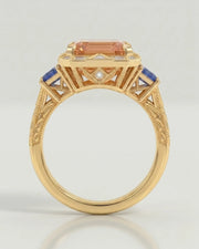 Celeste Azure Build My Ring setting for emerald cut Natural Imperial Topaz | SARATTI
