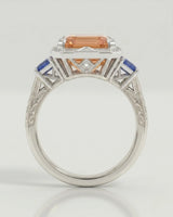 Celeste Azure platinum setting for selected emerald cut Natural Imperial Topaz | SARATTI