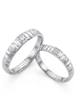 Celeste diamond matching wedding set with elegant paired bands in refined polished platinum | SARATTI