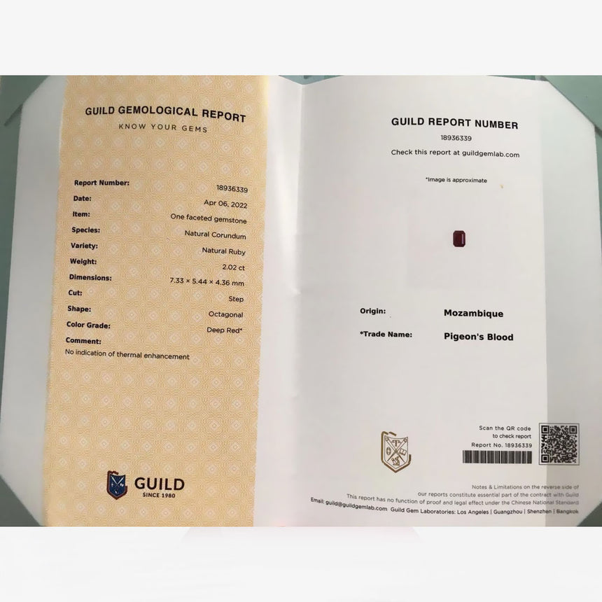 GUILD Certified 2.02 carats Mozambique Ruby Gem | Saratti