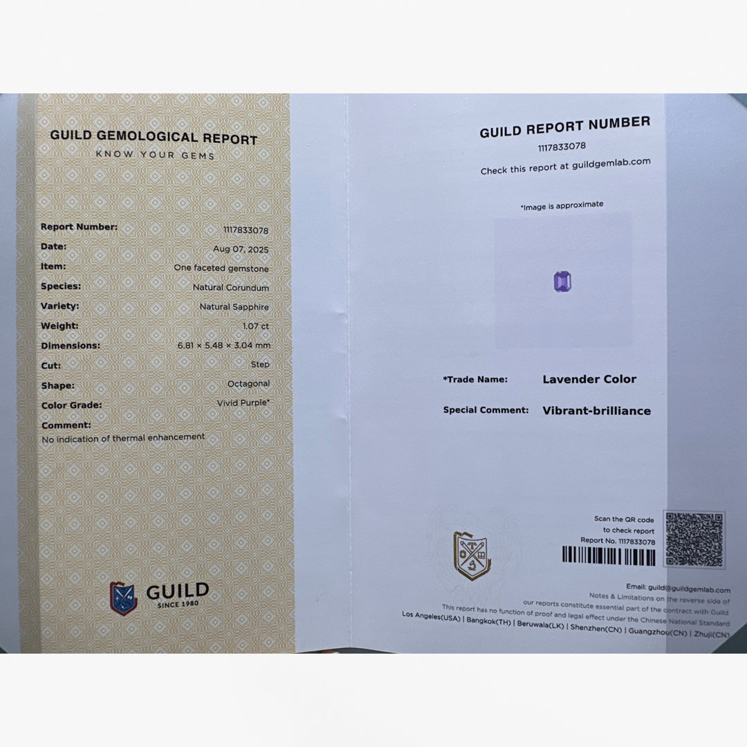 Certified Natural Lavender Sapphire Gemstone | SARATTI
