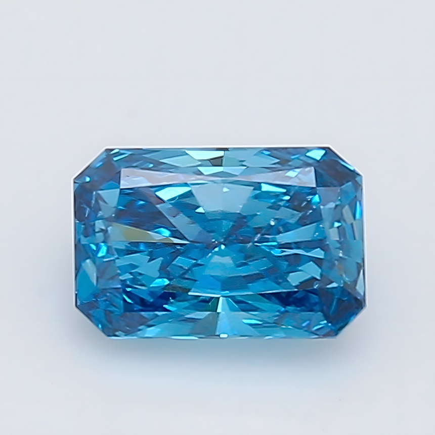 Certified SI1 Radiant Cut Sky Blue Diamond | Saratti Jewelry
