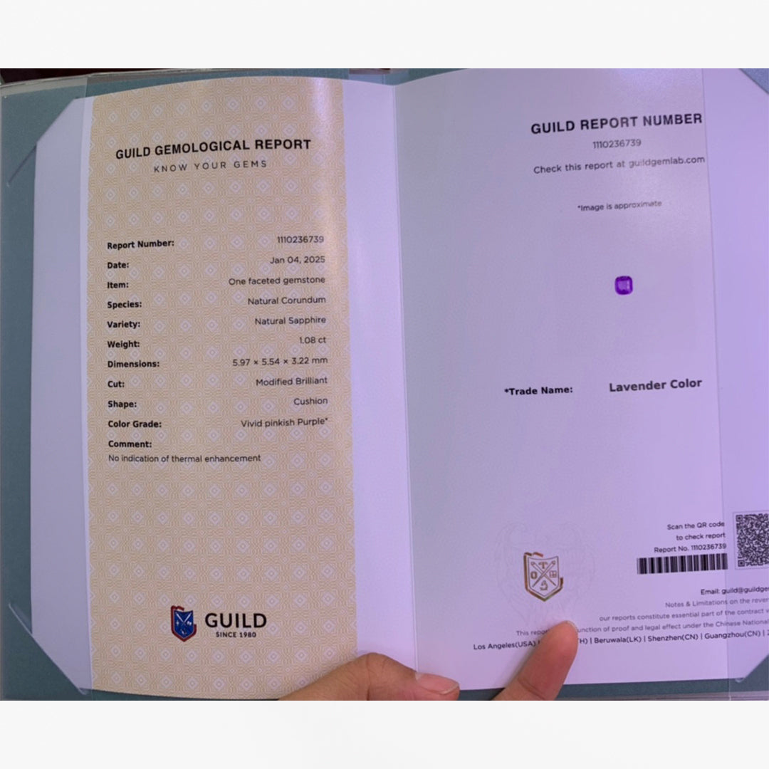 Certified Unheated Lavender Sapphire Gemstone | SARATTI
