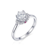 Cesca – Natural Round Diamond Lotus Illusion Engagement Ring