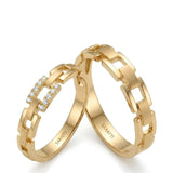 Infinity Link: His & Hers 18K Gold Wedding Band Set