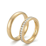 Channel Set Diamond 18K Yellow Gold Wedding Set
