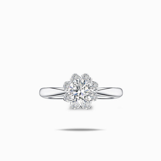 Chloe 0.6 Carat Round Halo Diamond Engagement Ring | Modern Gem Jewelry | Saratti