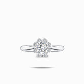 Chloe 0.6 Carat Round Halo Diamond Engagement Ring | Modern Gem Jewelry | Saratti