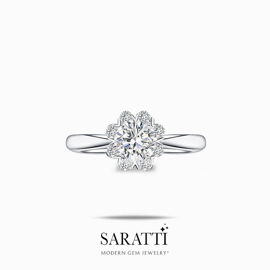 Captivating Round Diamond Engagement Ring | Modern Gem Jewelry | Saratti